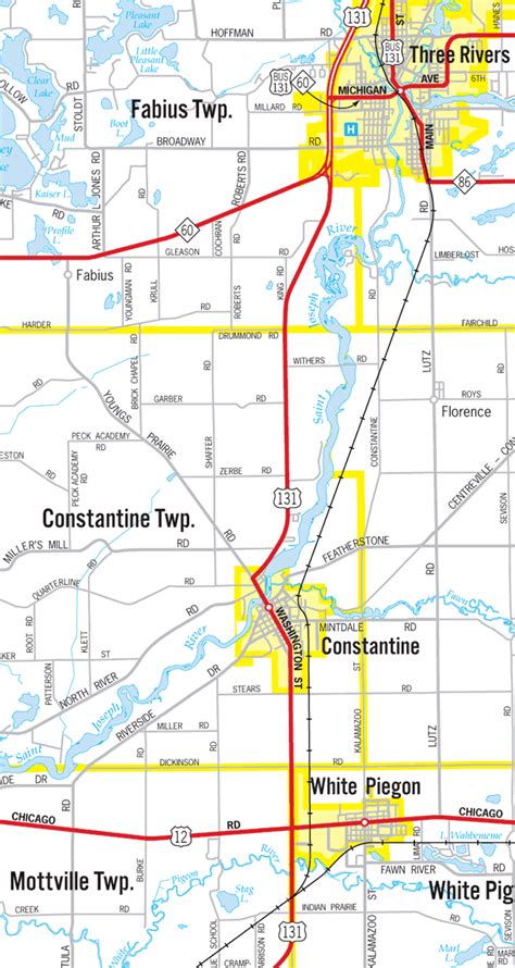 Michigan Highways Maps Us Constantine Bypass