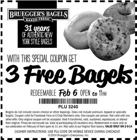 Customers Get Free Bagels At Bruegger S With Coupon On February