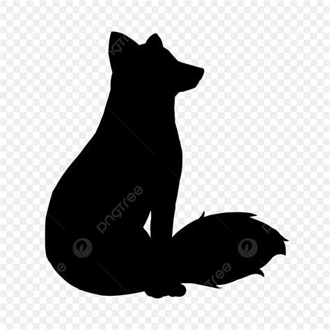 Sitting Fox Silhouette Transparent Background Fox Silhouette Cute