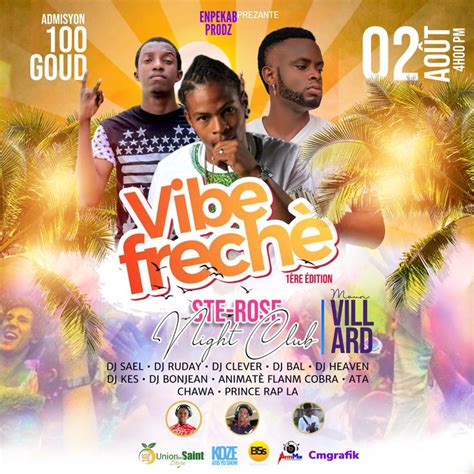 Vibe Frech Premier Dition Flyer Design La Union Vibes