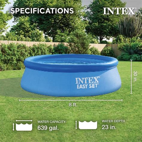 Intex 28110eh Easy Set 8 Foot X 30 Inch Round Inflatable Outdoor Backyard Above Ground Swimming