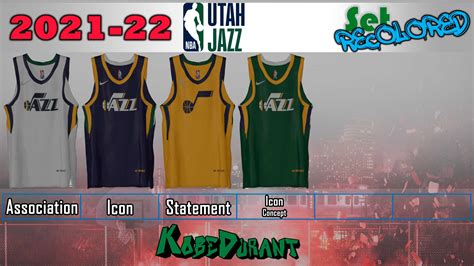 Nba 2k22 Utah Jazz Jerseys Set Recolored