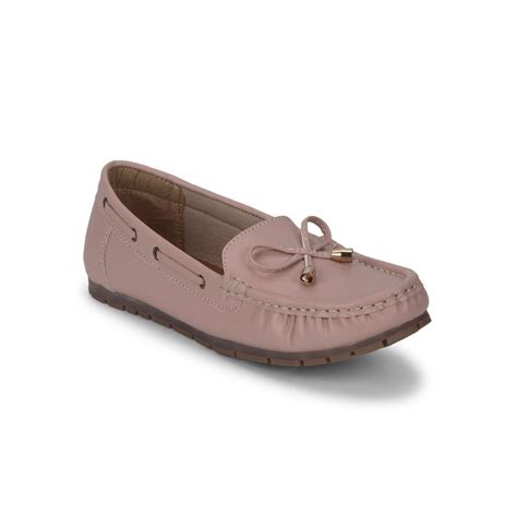 Buy Truffle Collection Nude Pu Loafers With Bow Online