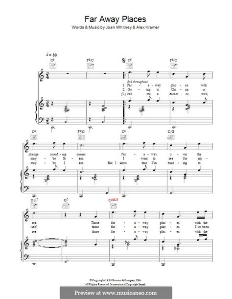 Far Away Places by A. Kramer, J. Whitney - sheet music on MusicaNeo