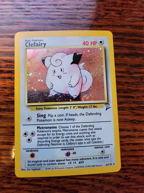 Pokémon Tcg Clefairy Base Set 2 6130 Holo Unlimited Holo Rare Ebay