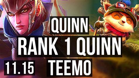 Quinn Vs Teemo Top Defeat Rank 1 Quinn 6 Solo Kills 600 Games