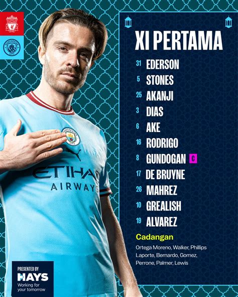 Manchester City On Twitter SUSUNAN PEMAIN XI Ederson Stones