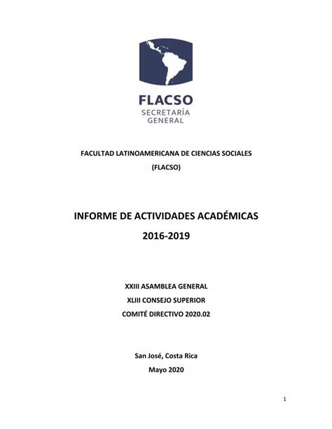 Pdf Informe De Actividades Acad Micas Facultad