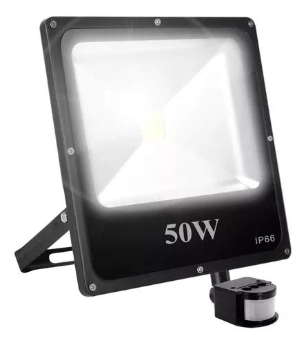 Reflector Led 50w Sensor De Movimiento Exterior Ip66 Frio Color De La