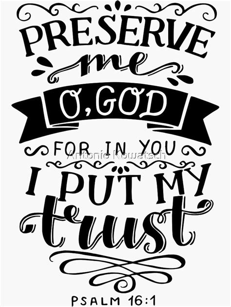 Preserve Me O God For In You I Put My Trust Psalm 161 Christian