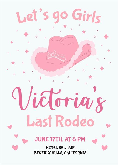 Hen Party Invitation Card Last Rodeo Bachelorette Party Invitation