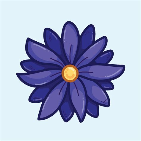 ilustración de vector de flor de color azul medianoche oscuro para