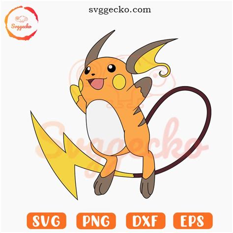 Raichu Svg Pikachu Svg Pokemon Cartoon Svg Png Cut Files Gecko