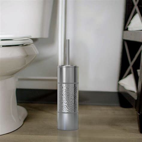 Nu Steel Hammered In H Free Standing Toilet Brush And Holder