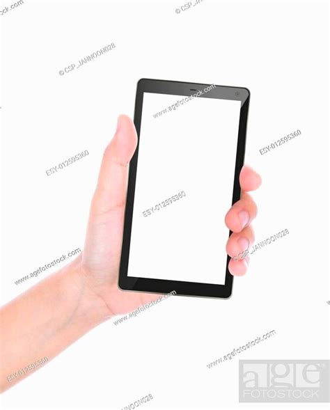 Hand Of Women To Hold Card Mobile Phone Tablet PC Or Other Isolated