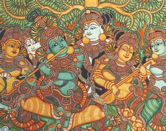 Radha Madhavam Gopika Krishna Kerala Mural Painting Artwork Etsy