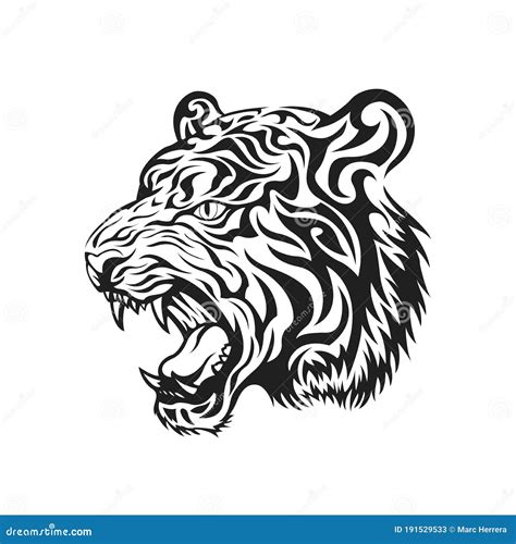 Diseño Vectorial De Tatuajes Tribales De Tigres Ilustración Del Vector