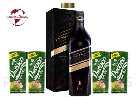 Combo Whisky Johnnie Walker Double Black Ml Agua De Coco