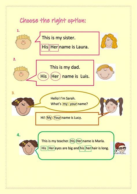 Possessive Adjectives Interactive Worksheet For Elementary You Can Do