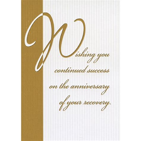 Gold Foil And White Lettering Anniversary Of Your Recovery