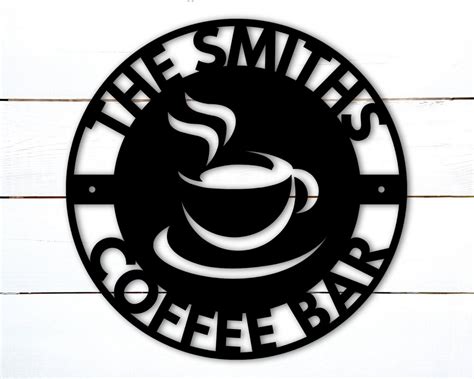 Personalized Coffee Bar Sign Custom Shop Name Signs Home Bar Decoration