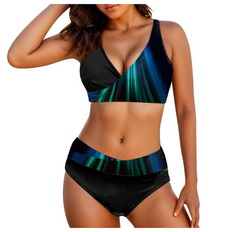 Ehrwe Women S Bikini Sets Two Piece Printed Sexy Bikini Swimsuits High