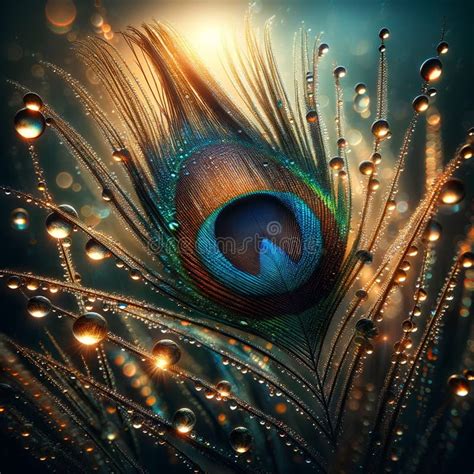 Ai Generated Illustration Of A Vibrant Peacock Feather Featuring Bold