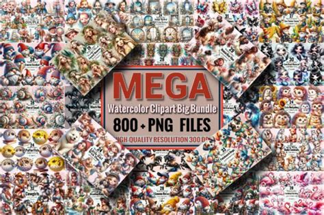 Watercolor Big Mega Clipart Bundle Graphic By Svgart · Creative Fabrica