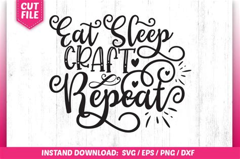 Eat Sleep Craft Repeat Svg Design Crella