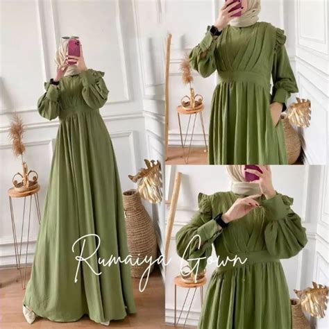 Jual Gamis Cringkle Remaja Terbaru Gamis Wanita Kekinian Busui