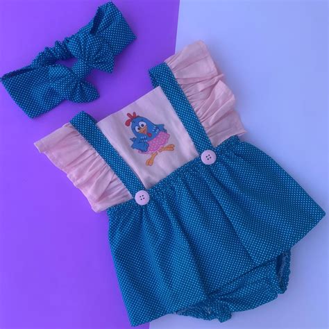 Romper Jardineira Galinha Pintadinha Elo Produtos Especiais