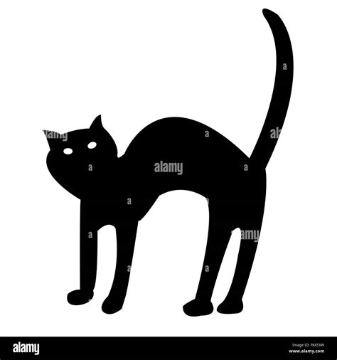 Black Cat Isolated On White Vector Stock Photo Alamy