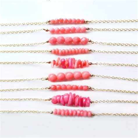 Pink Coral Necklace For Women Natural Genuine Coral Branch Etsy