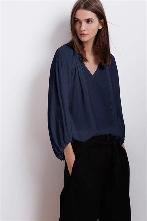 Velvet By Graham And Spencer Derrica Rayon Challis Tie Peasant Blouse