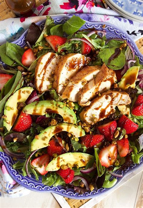 Strawberry Avocado Salad With Balsamic Chicken Recipe Girl