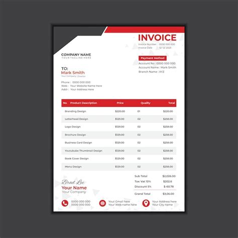 Premium Vector Modern Corporate Invoice Template