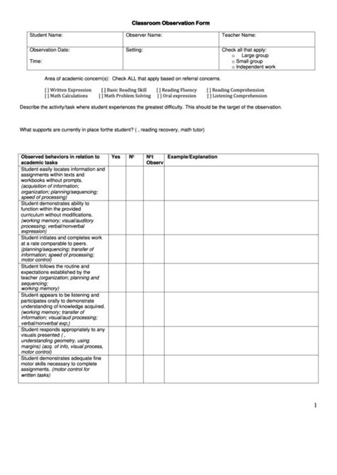 Functional Assessment Observation Form Template Functional Assessment