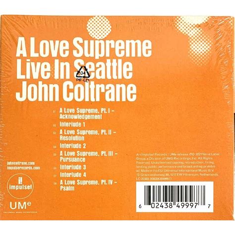 Coltrane John A Love Supreme Live In Seattle CD