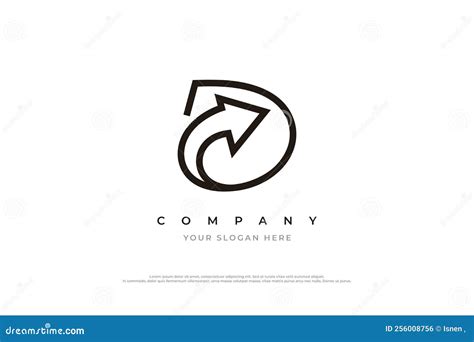 Initial Letter D Arrow Logo Design Vector Stock Vector Illustration