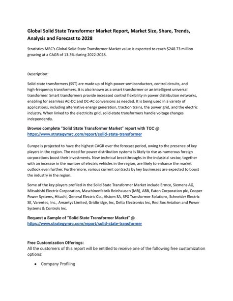 Ppt Global Solid State Transformer Market Report Market Size Share