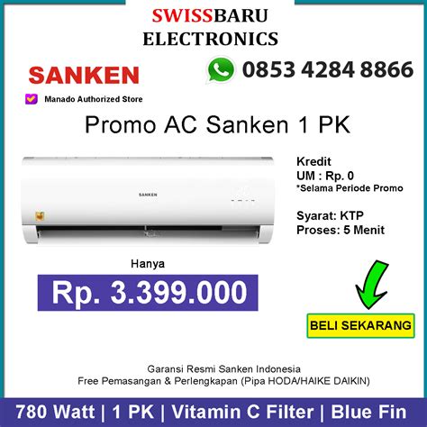 AC Sanken EC 09 Split 1 PK Standard Swiss Baru Electronics Toko