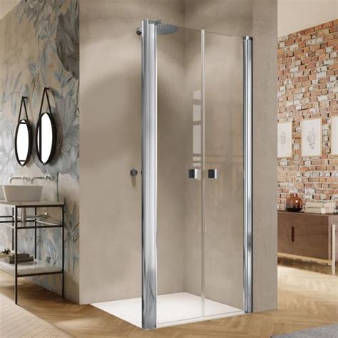 H Ppe Solva Two Way Door For Side Panel Tsg Clear Silver High Gloss