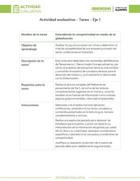 Actividad Evaluativa Eje Pensamiento Y Comunicacion Areandina