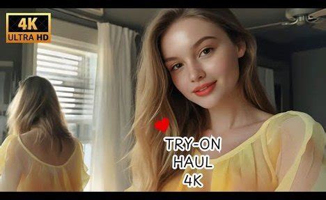 4K Yellow Lingerie Transparent Try On Haul See Through Transparent Try On See Everything