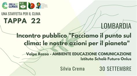 Staffetta Per Il Clima Tappa Facciamo Il Punto Sul Clima Le