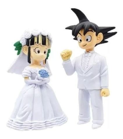 2 Bonecos Dragon Ball Z Gt Casamento Goku E Chichi Figure