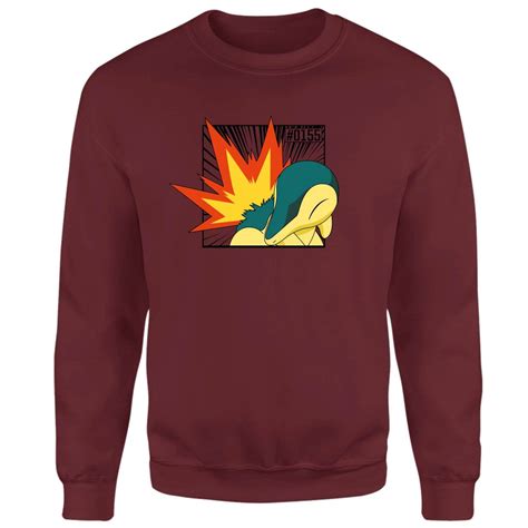 Pokemon Cyndaquil Sweatshirt Burgundy Clothing Zavvi Uk