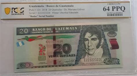 Billete De 20 Quetzales De Guatemala Certificado Repetidor En Venta En