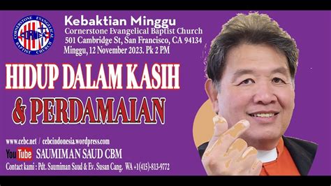 Kebaktian Minggu Gereja Cornerstone Nopember Youtube