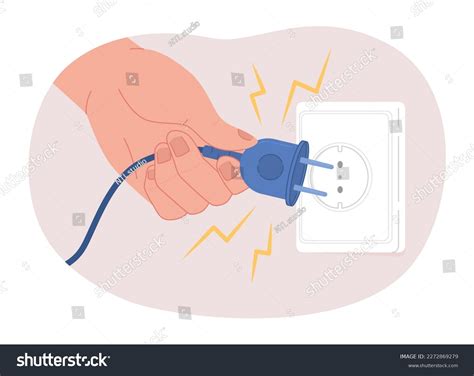 Disconnecting Power Cord D Vector Isolated Stock Vector Royalty Free